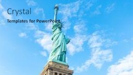  Presentation with liberty - Amazing presentation having statue of liberty new york city usa backdrop and a light blue colored foreground