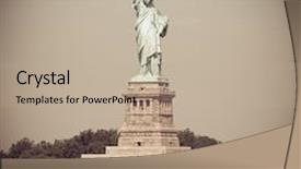  Presentation with liberty - Audience pleasing theme consisting of liberty on ellis island backdrop and a mint green colored foreground