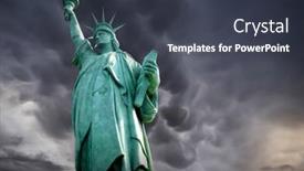  Presentation with liberty - Presentation design consisting of statue-of-liberty-standing background and a dark gray colored foreground