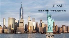  Presentation with liberty - Slide deck consisting of metro - statue of liberty with background background and a light blue colored foreground