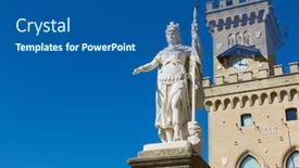  Presentation with liberty - Presentation theme having statue-of-liberty background and a ocean colored foreground