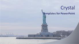  Presentation with liberty - Presentation theme enhanced with statue of liberty background and a sky blue colored foreground