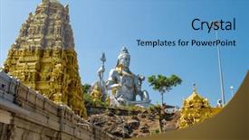  Presentation with shiva - PPT theme with statue of lord shiva background and a light blue colored foreground