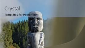  Presentation with zone - Presentation theme featuring statue-of-maori-s-art background and a light blue colored foreground