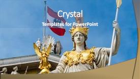  Presentation with wisdom - Beautiful presentation design featuring statue of pallas athena backdrop and a teal colored foreground