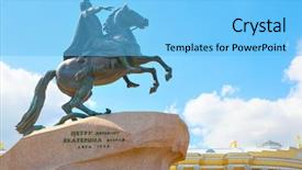  Presentation with senate - Theme consisting of statue of peter the great background and a light blue colored foreground
