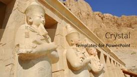  Presentation with queen - PPT layouts featuring statue-of-queen-hatshepsut background and a coral colored foreground
