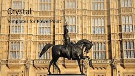  Presentation with parliament - Colorful slide set enhanced with statue of richard the lionheart backdrop and a  colored foreground