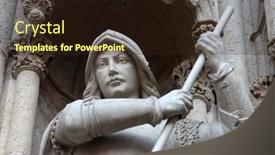  Presentation with croatia zagreb - PPT theme with statue of saint george on the portal of the cathedral dedicated to the assumption of mary in zagreb croatia background and a wine colored foreground