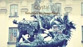  Presentation with ancient king statue - Presentation consisting of statue-of-saint-george background and a soft green colored foreground