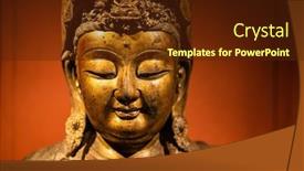  Presentation with buddha - Slide set having statue-of-the-buddha-over background and a tawny brown colored foreground