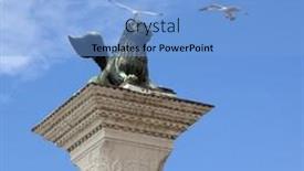  Presentation with lion - Presentation featuring statue-of-the-lion background and a light blue colored foreground