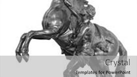  Presentation with white horse - PPT theme with statue-of-the-man background and a light gray colored foreground