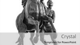  Presentation with white horse - Presentation theme featuring statue-of-the-man background and a light gray colored foreground