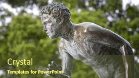  Presentation with runner - Audience pleasing presentation theme consisting of statue-of-the-runner backdrop and a tawny brown colored foreground