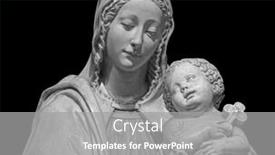  Presentation with classic art - Beautiful presentation theme featuring statue-of-the-virgin-mary backdrop and a gray colored foreground