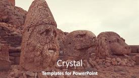  Presentation with turkey - PPT theme having statue-on-mount-nemrut background and a tawny brown colored foreground