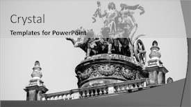  Presentation with historical building - PPT theme enhanced with statue-on-roof-of-historical background and a light gray colored foreground