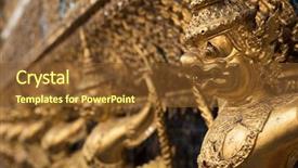  Presentation with bangkok - PPT theme consisting of statues at garuda wat phra background and a tawny brown colored foreground