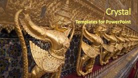  Presentation with bangkok - Audience pleasing slides consisting of statues at garuda wat phra backdrop and a tawny brown colored foreground