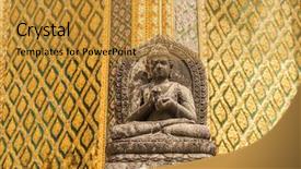  Presentation with bangkok - Audience pleasing presentation theme consisting of statues at garuda wat phra backdrop and a  colored foreground