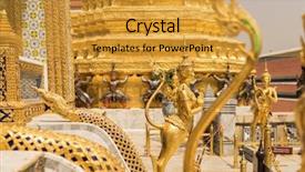  Presentation with bangkok - Presentation design with statues at garuda wat phra background and a  colored foreground