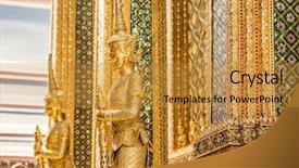  Presentation with garuda pancasila 3d indonesia - Presentation design enhanced with statues at garuda wat phra background and a  colored foreground