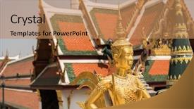  Presentation with bangkok - Audience pleasing presentation theme consisting of statues at garuda wat phra backdrop and a  colored foreground
