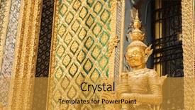  Presentation with bangkok - Presentation theme featuring statues at garuda wat phra background and a  colored foreground