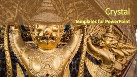  Presentation with bangkok - Audience pleasing presentation design consisting of statues at garuda wat phra backdrop and a tawny brown colored foreground