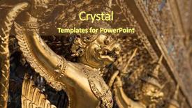  Presentation with bangkok - Slide set featuring statues at garuda wat phra background and a  colored foreground