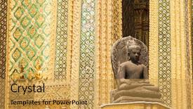  Presentation with bangkok - Amazing slide set having statues at garuda wat phra backdrop and a  colored foreground