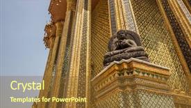  Presentation with bangkok - PPT theme enhanced with statues at garuda wat phra background and a  colored foreground