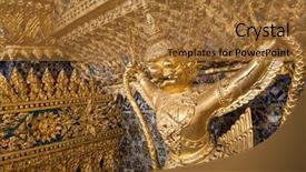  Presentation with bangkok - PPT theme consisting of statues at garuda wat phra background and a red colored foreground