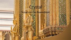  Presentation with garuda pancasila 3d indonesia - Colorful PPT theme enhanced with statues at garuda wat phra backdrop and a gold colored foreground