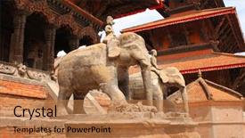  Presentation with elephants - Colorful PPT theme enhanced with statues of elephants in bhaktapur backdrop and a  colored foreground