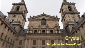  Presentation with historical-building - Slide set with statues-of-historical-figures-stand background and a tawny brown colored foreground