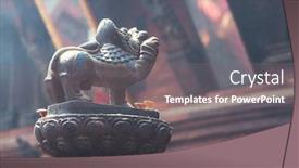  Presentation with lions - Amazing theme having statues-of-lions-on-bhaktapur backdrop and a gray colored foreground
