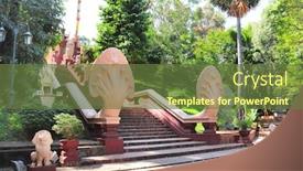  Presentation with phnom penh - Presentation theme having statues-of-multi-headed-serpents background and a tawny brown colored foreground