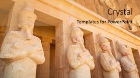  Presentation with queen - Amazing presentation design having statues of queen hatshepsut backdrop and a yellow colored foreground