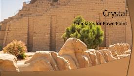  Presentation with karnak - Beautiful theme featuring statues of ram-headed sphinx backdrop and a coral colored foreground