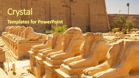  Presentation with karnak - Slides enhanced with statues of ram-headed sphinx background and a tawny brown colored foreground