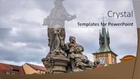  Presentation with czech republic - Presentation theme having statues-on-charles-bridge background and a lemonade colored foreground