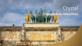  Presentation with paris france - PPT theme with statues-on-the-top background and a seafoam green colored foreground