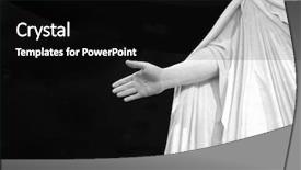  Presentation with black hand - Presentation theme having statute of hand of jesus background and a  colored foreground