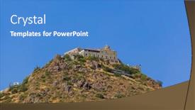  Presentation with monastery - Cool new theme with stavrovouni-monastery-on-the-mountain backdrop and a teal colored foreground