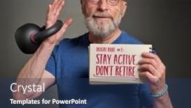  Presentation with ikigai - PPT layouts consisting of stay-active-don-t-retire background and a ocean colored foreground