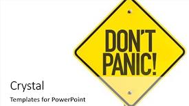  Presentation with dont worry - Presentation design consisting of stay alert - dont panic sign isolated background and a white colored foreground
