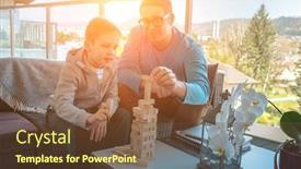  Presentation with creating time - Beautiful theme featuring stay-at-home-dad-father backdrop and a tawny brown colored foreground