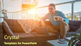  Presentation with home office - Colorful theme enhanced with stay-at-home-working backdrop and a tawny brown colored foreground